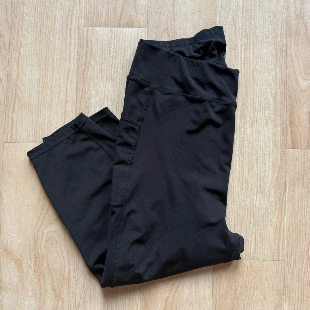 Pop Fit cropped black compression leggings, mesh inserts, sz 3xl - Picture 7 of 7